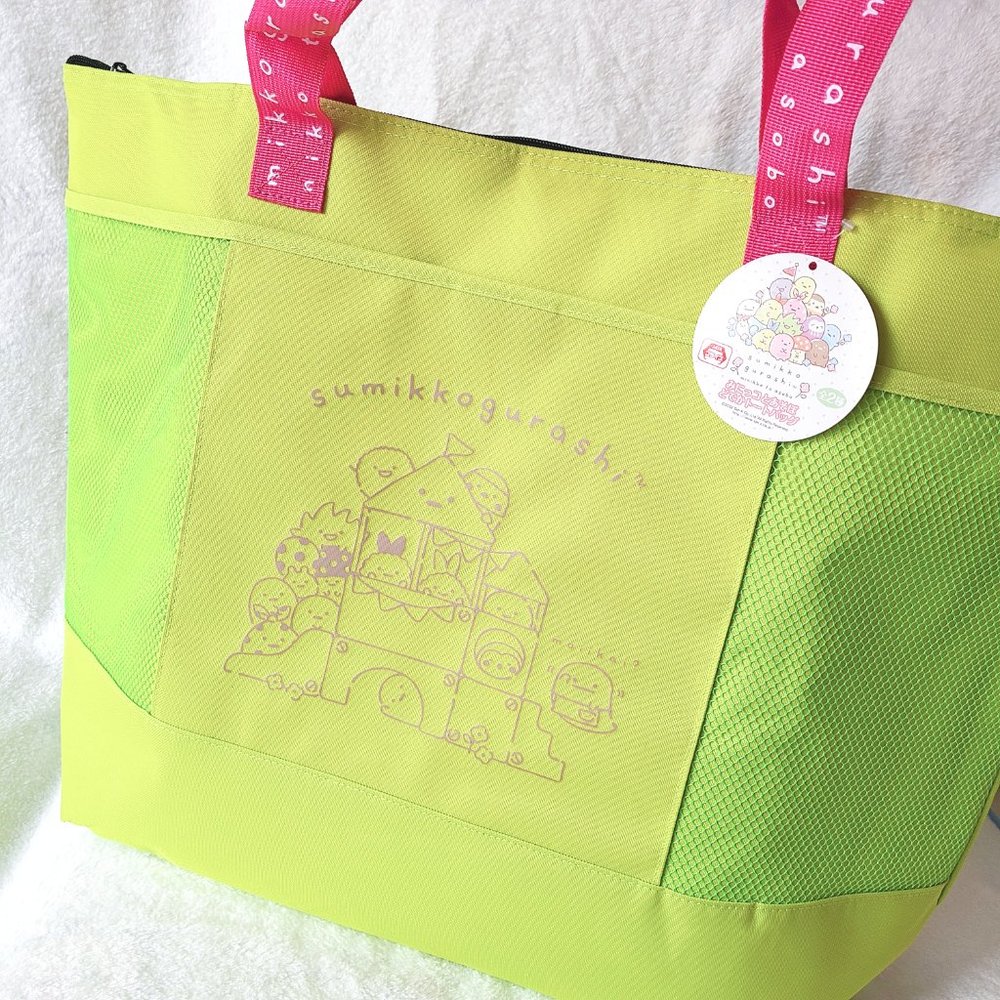 Sumikkogurashi - Large Tote Bag - NEON GREEN